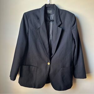 Vintage Southern Lady Women's Blazer Black Size 18 Single Button Closure Classic